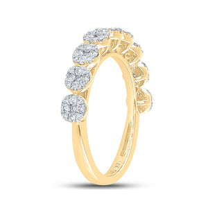 14kt Yellow Gold Womens Round Diamond Band Ring 5/8 Cttw