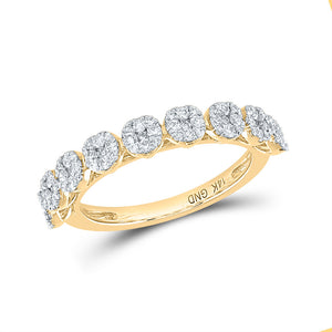 14kt Yellow Gold Womens Round Diamond Band Ring 5/8 Cttw