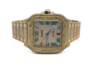 2021 Cartier De Santos - Gold Diamond Watch - Complimentary 1-4 Day Shipping