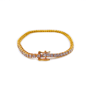Designer Diamond Fanuk Tennis Bracelet - 10K Yellow Gold