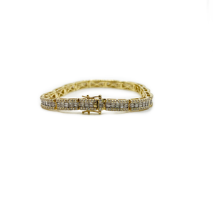 Baguette Diamond Tennis Bracelet - 10K Yellow Gold