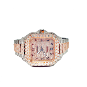2022 Two-Tone Cartier De Santos - All Steel Rose & White  - Supreme Jewelers Complimentary 1-4 Day Shipping