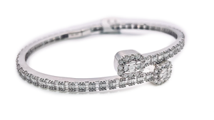 Designer Baguette Diamond Bracelet - 14K White Gold