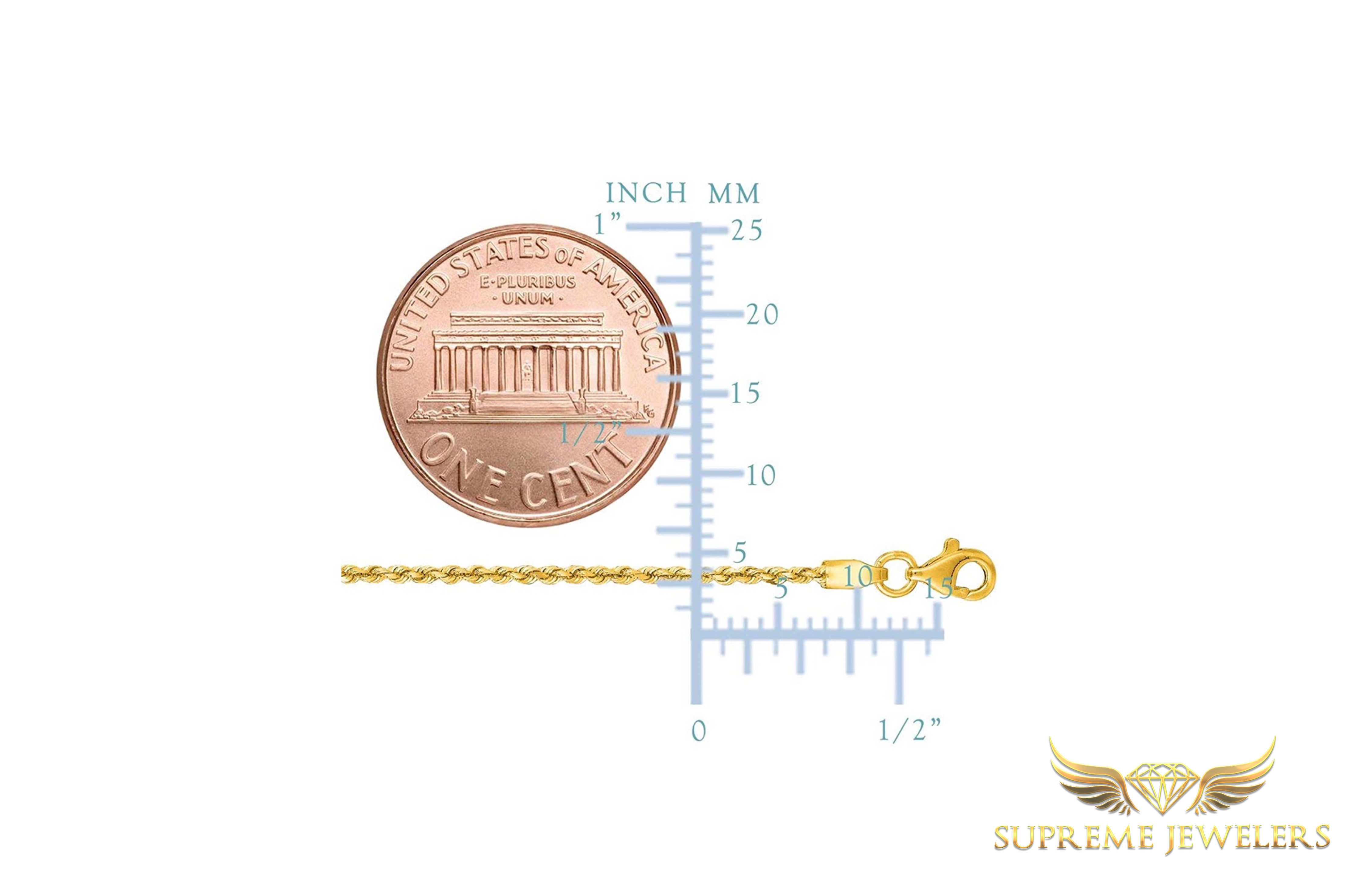 2.5mm 10K Gold Rope Chain (Hollow)