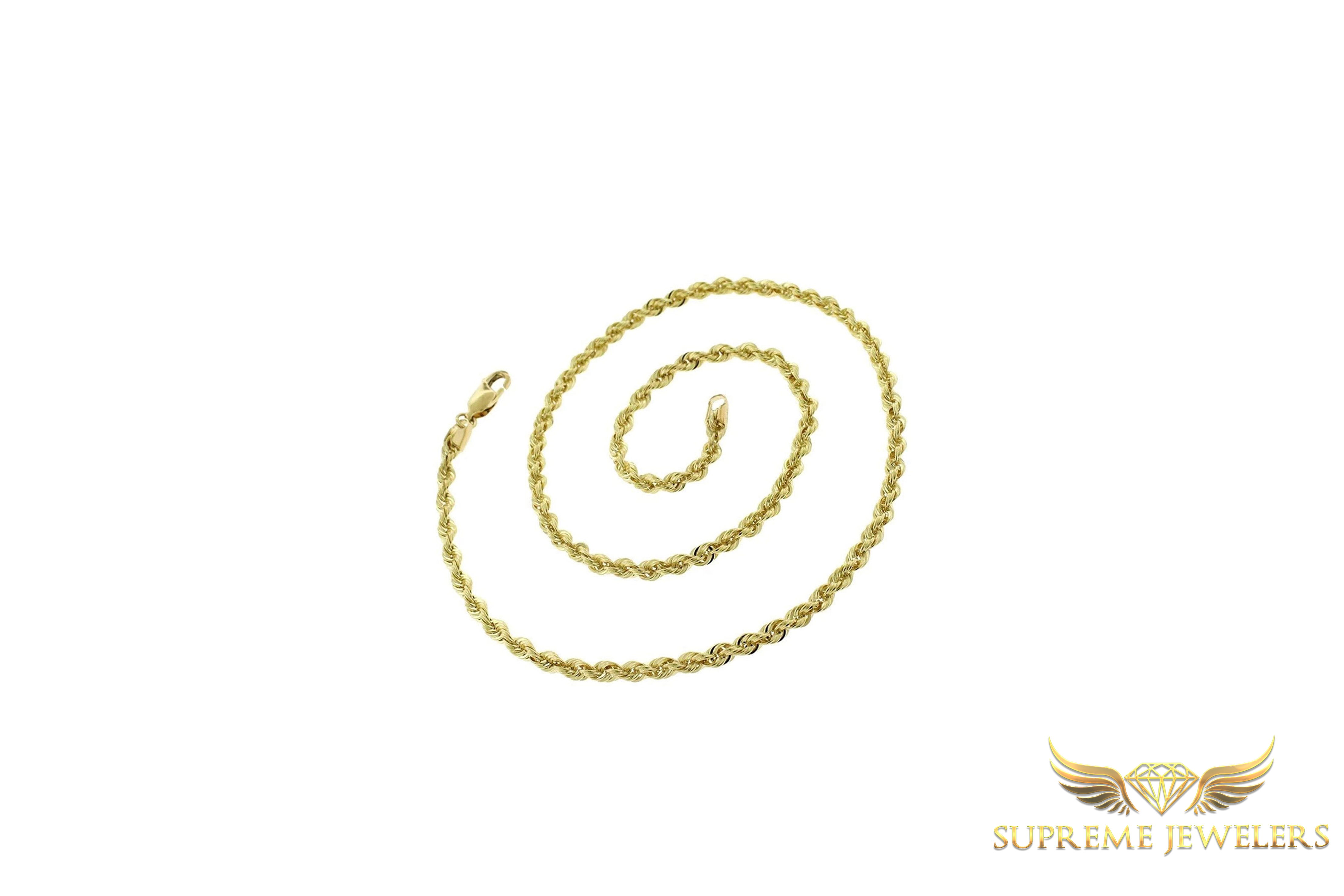 3mm 10K Gold Rope Chain (Hollow)