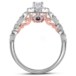 14kt Two-tone Gold Round Diamond Solitaire Bridal Wedding Engagement Ring 3/4 Cttw