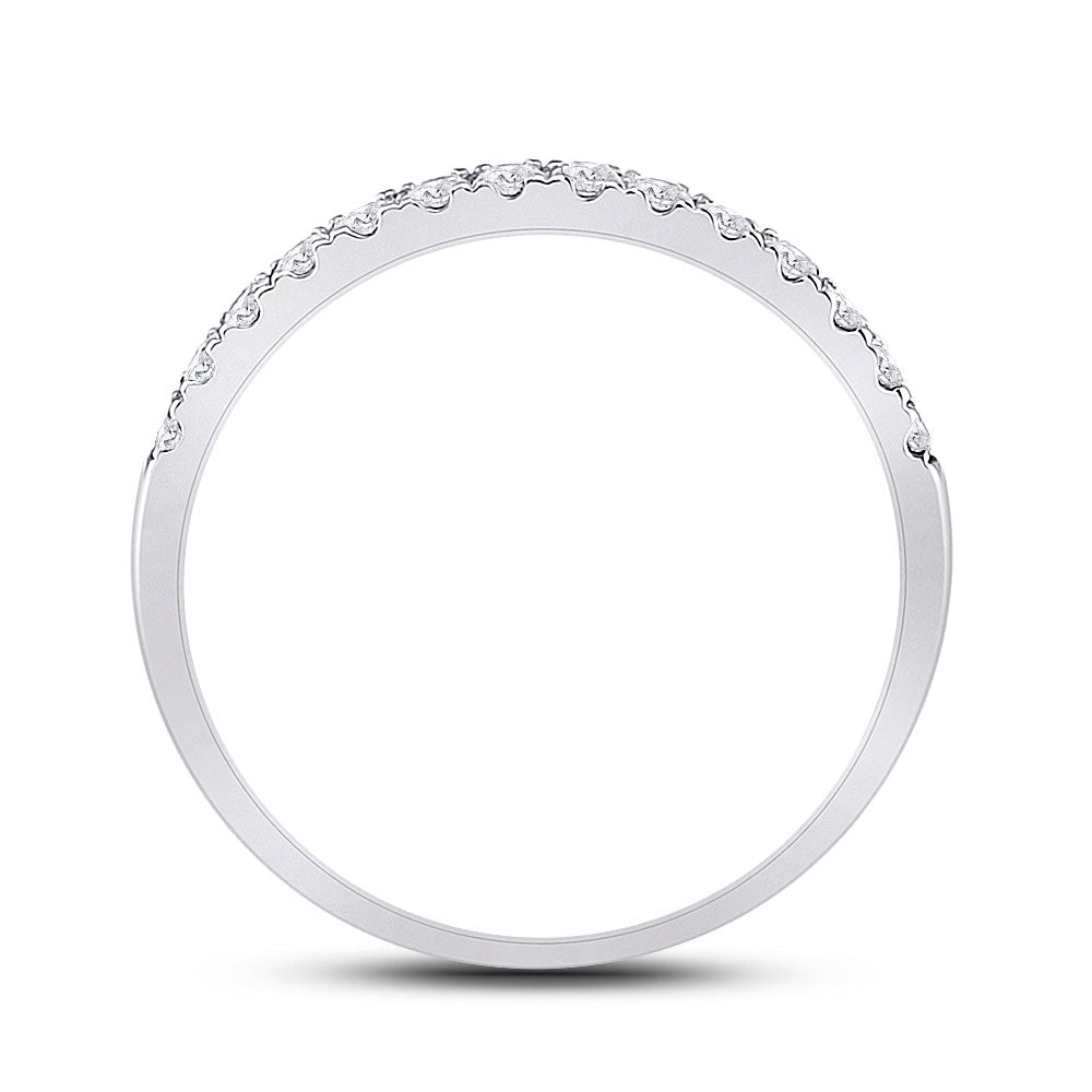 14kt White Gold Round Diamond Bridal Wedding Ring Band Set 2 Cttw