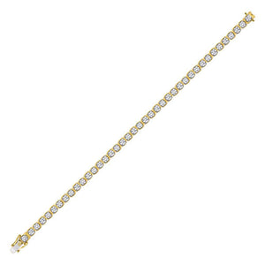 10kt Yellow Gold Mens Round Diamond Cluster Fashion Bracelet 3 Cttw