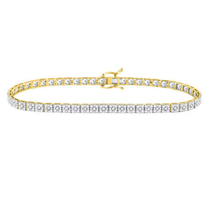 10kt Yellow Gold Mens Round Diamond Studded Link Bracelet 4-5/8 Cttw