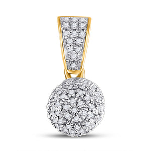 10kt Yellow Gold Mens Round Diamond Pill Capsule Charm Pendant 1/2 Cttw