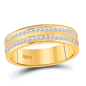14kt Yellow Gold Womens Round Diamond Wedding Band 1 Cttw