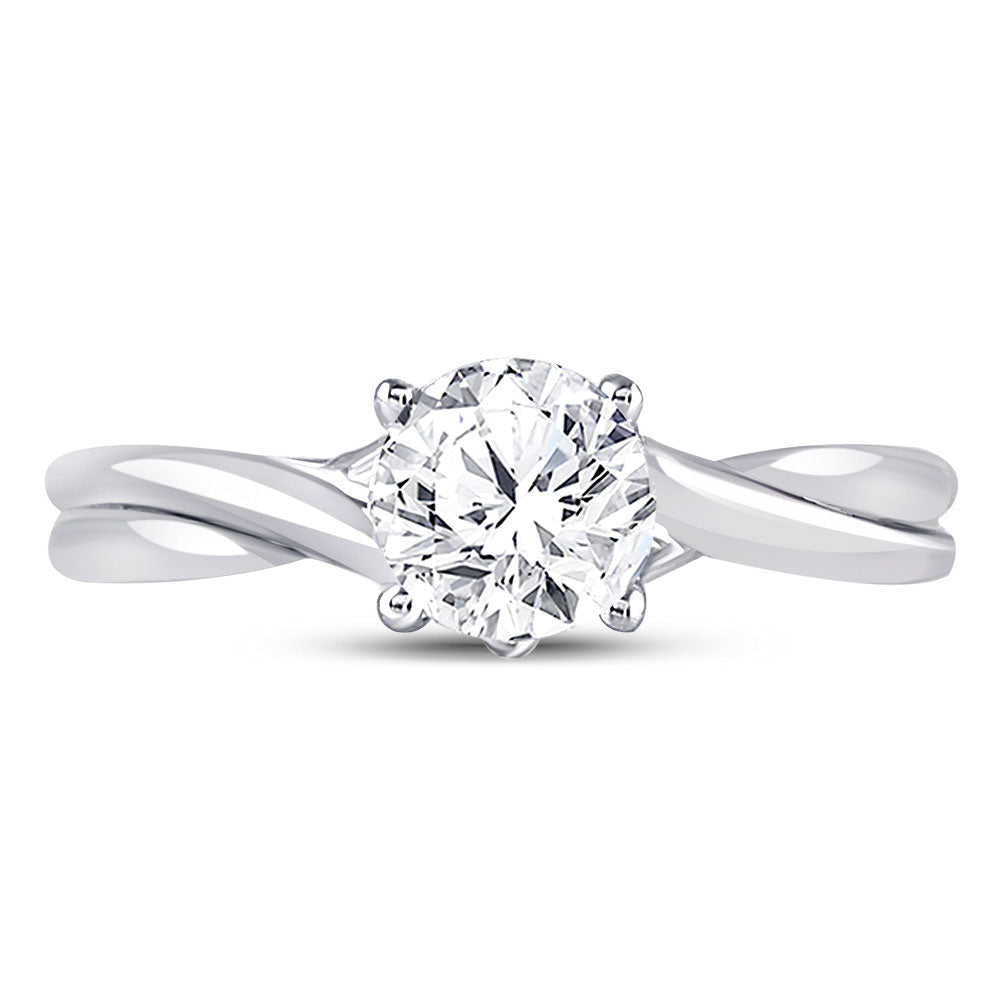 14kt White Gold Womens Round Diamond Solitaire Bridal Wedding Engagement Ring 1/2 Cttw