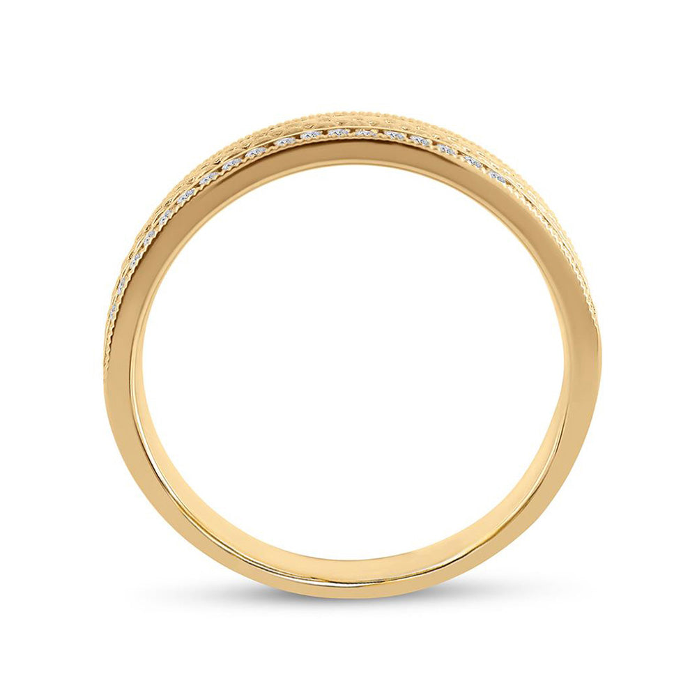 14kt Yellow Gold Mens Round Diamond Wedding Brick Band Ring 1/3 Cttw