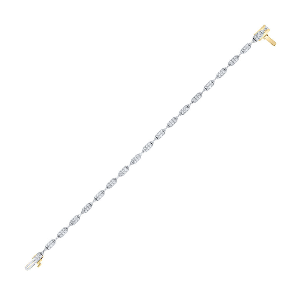 14kt Yellow Gold Womens Round Diamond Fashion Bracelet 2 Cttw