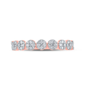 14kt Rose Gold Womens Round Diamond Band Ring 5/8 Cttw