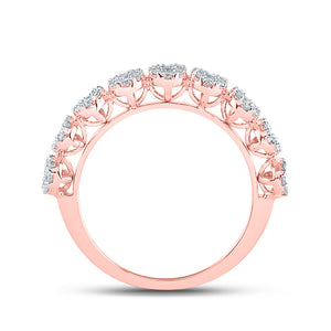 14kt Rose Gold Womens Round Diamond Band Ring 5/8 Cttw