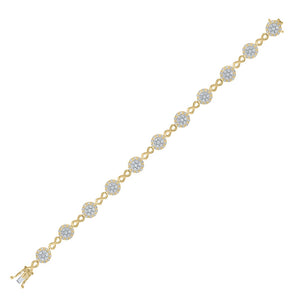 10kt Yellow Gold Womens Round Diamond Infinity Bracelet 2-1/5 Cttw