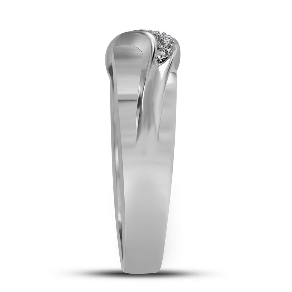 10kt White Gold His Hers Round Diamond Solitaire Matching Wedding Set 1/6 Cttw