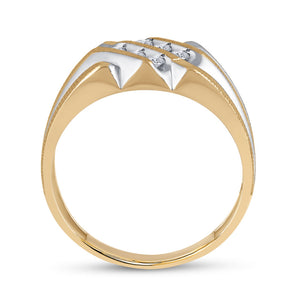 10kt Yellow Gold Mens Round Diamond Band Ring 1/4 Cttw