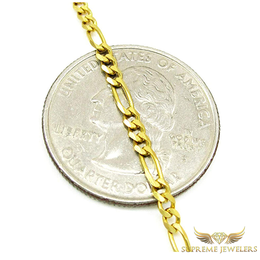 3mm 10K Gold Figaro Link