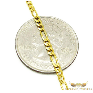 3mm 10K Gold Figaro Link