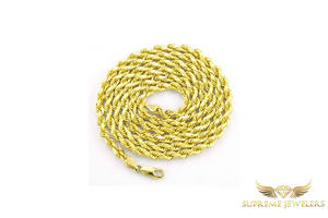 4mm 10K Gold Rope Chain (Hollow)