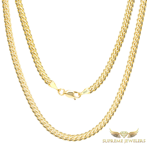 4mm 10K - Gold Miami Cuban (Hollow)