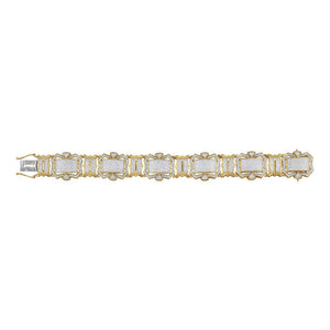 10kt Yellow Gold Mens Round Diamond Big Look Fashion Bracelet 3-1/5 Cttw