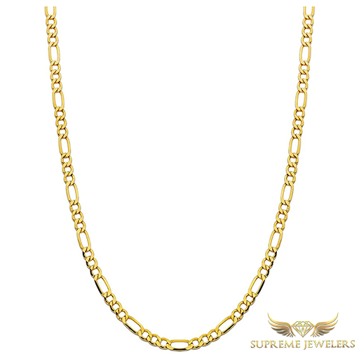 5mm 10K Gold Figaro Link