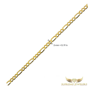 5mm 10K Gold Figaro Link