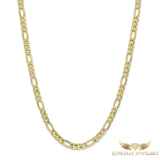 6mm 10K Gold Figaro Link