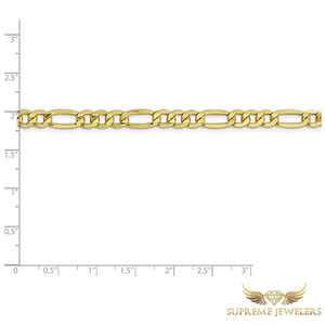 6mm 10K Gold Figaro Link