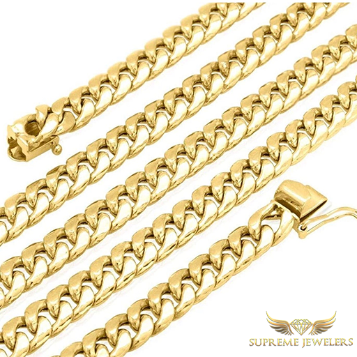 8mm 10K Gold Miami Cuban Link (Hollow)