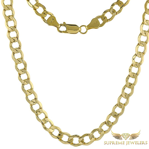 7mm 10K Gold Cuban Link