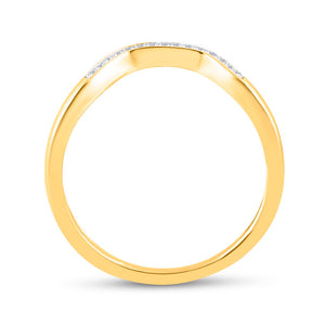14kt Yellow Gold Princess Diamond Bridal Wedding Ring Band Set 1/2 Cttw