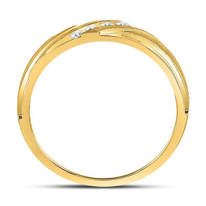 14kt Yellow Gold Mens Round Diamond Wedding Channel-Set Band Ring 1/6 Cttw