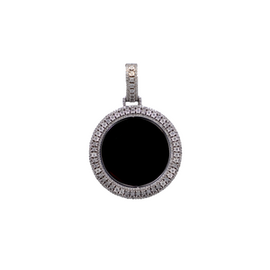 Double Sided White Memory Pendant - 10K Gold - Free Hollow Rope Chain