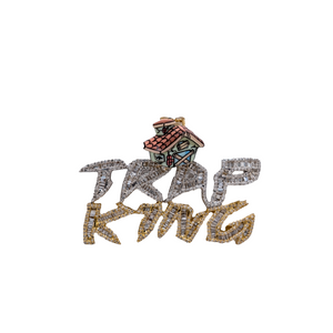 Baguette Trap King Diamond Pendant - 10K Gold - Free Hollow Rope Chain