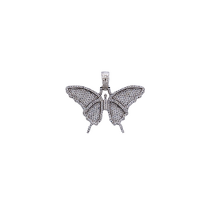 Butterfly Diamond Pendant - 10K Gold - Free Hollow Rope Chain