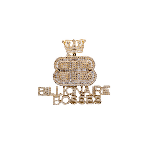 Billionaire Boss Diamond Pendant - 10K Gold - Free Hollow Rope Chain