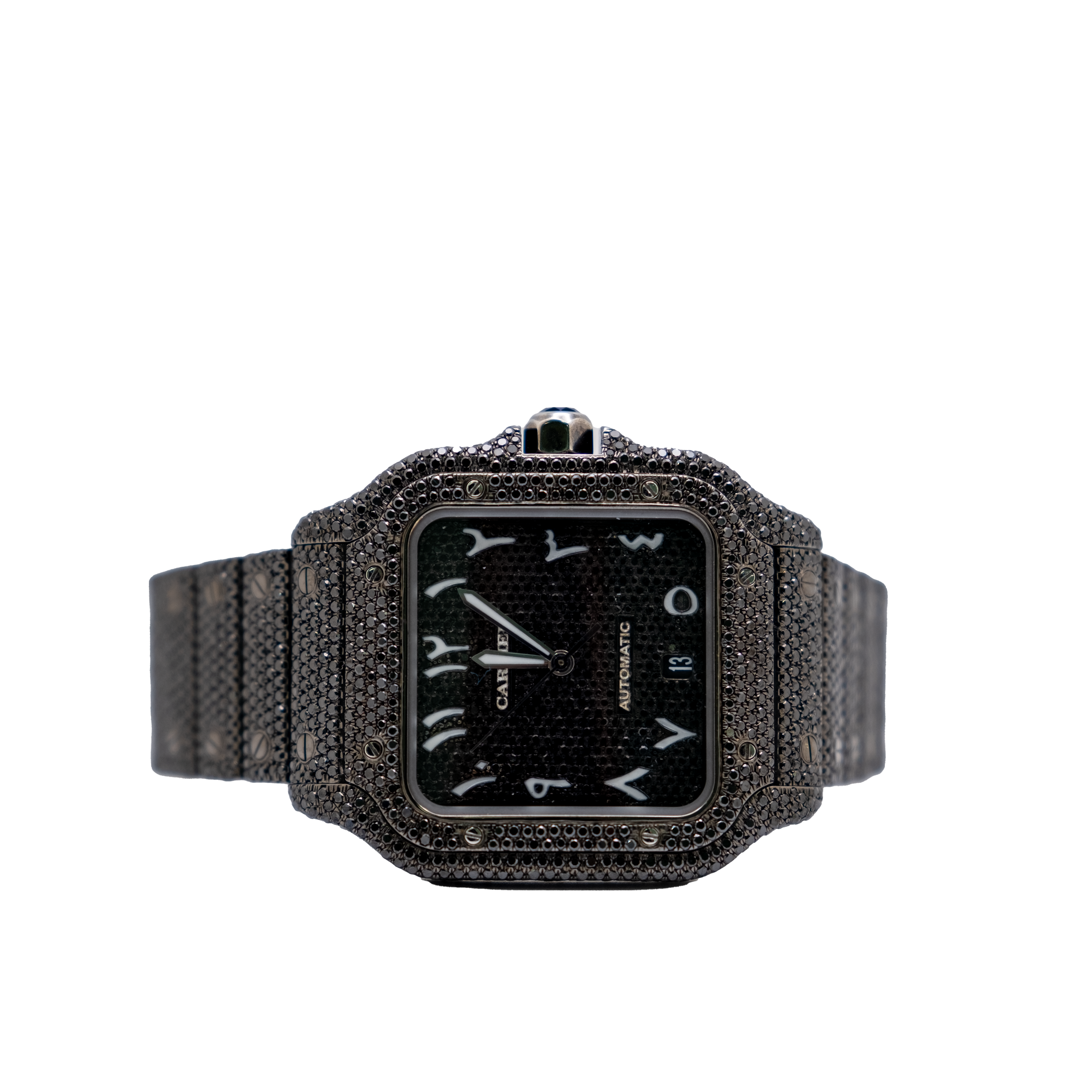 2022 Santos De Cartier - Black Diamond - Complimentary 1-4 Day Shipping