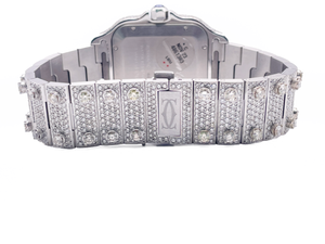 2022 Cartier De Santos All Steel - Diamond Watch - Complimentary 1-4 Day Shipping