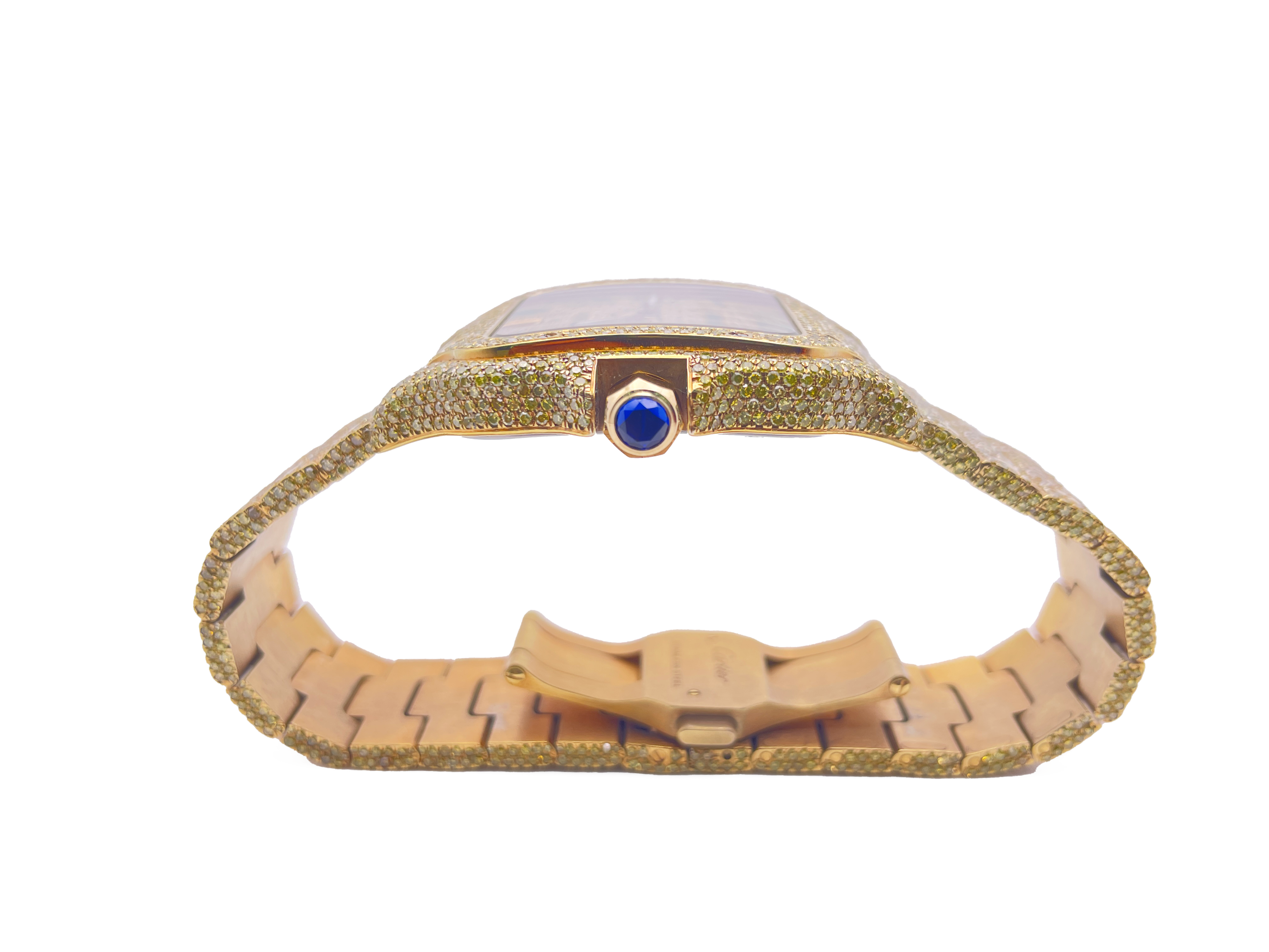 2021 Cartier De Santos - Gold Diamond Watch - Complimentary 1-4 Day Shipping