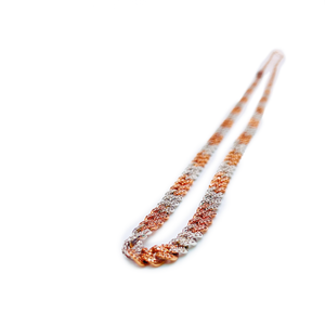 Round Diamond Cuban Link Chain Necklace - 10K Two-Tone