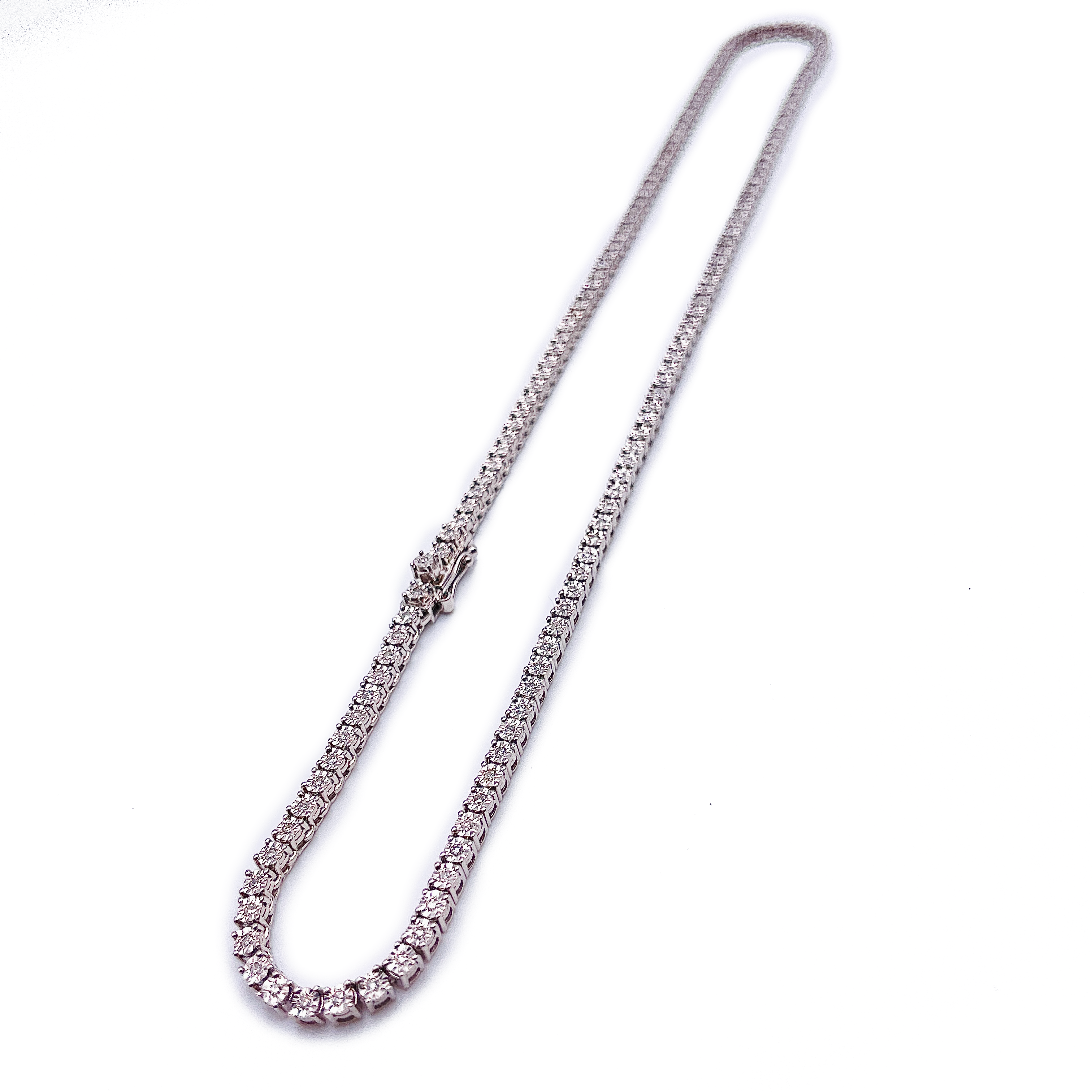 Faunk Diamond Tennis Necklace - Round Diamond Chain - 10K Gold