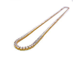 Faunk Diamond Tennis Necklace - Round Diamond Chain - 10K Gold