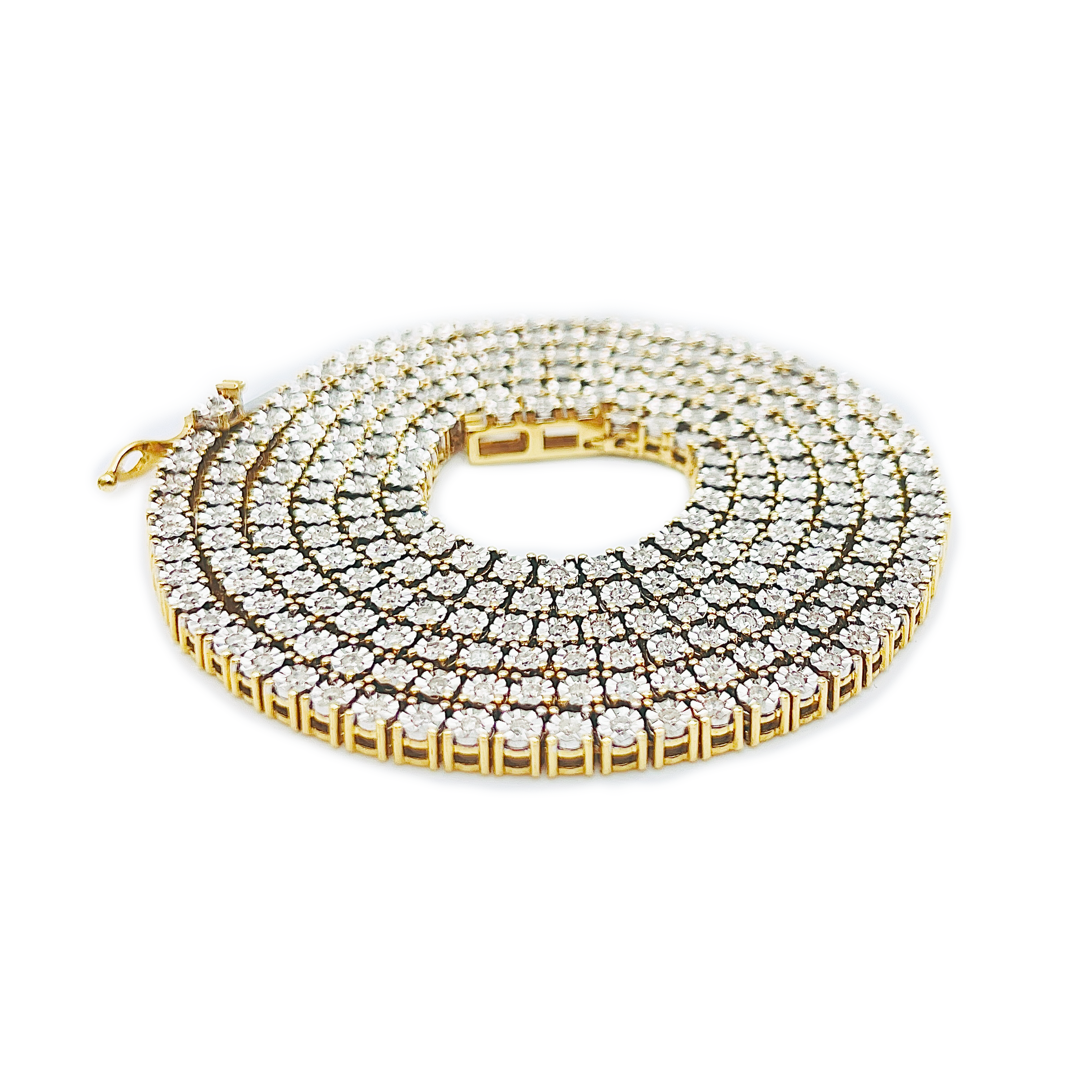 Faunk Diamond Tennis Necklace - Round Diamond Chain - 10K Gold