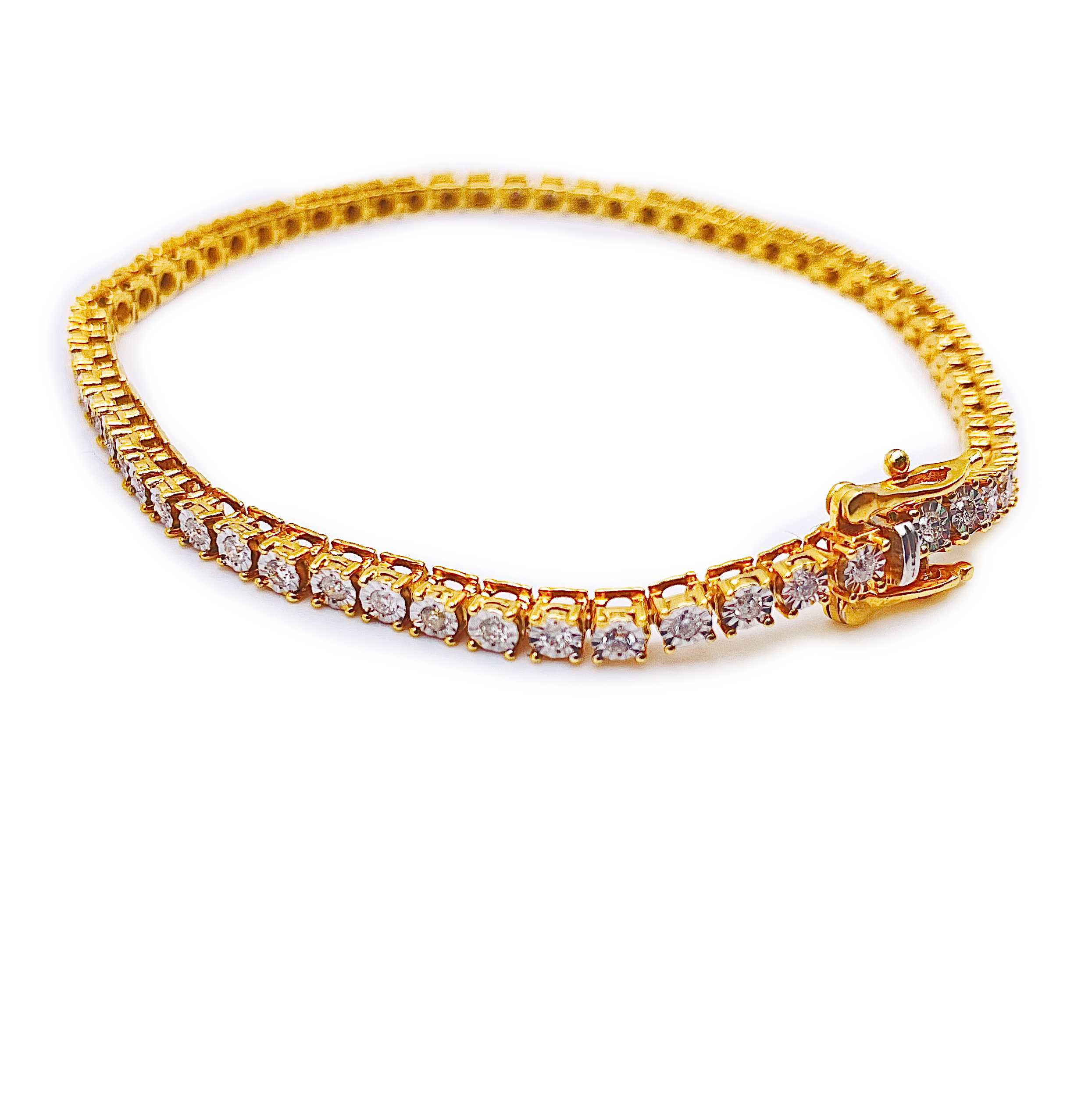 Designer Diamond Fanuk Tennis Bracelet - 10K Yellow Gold