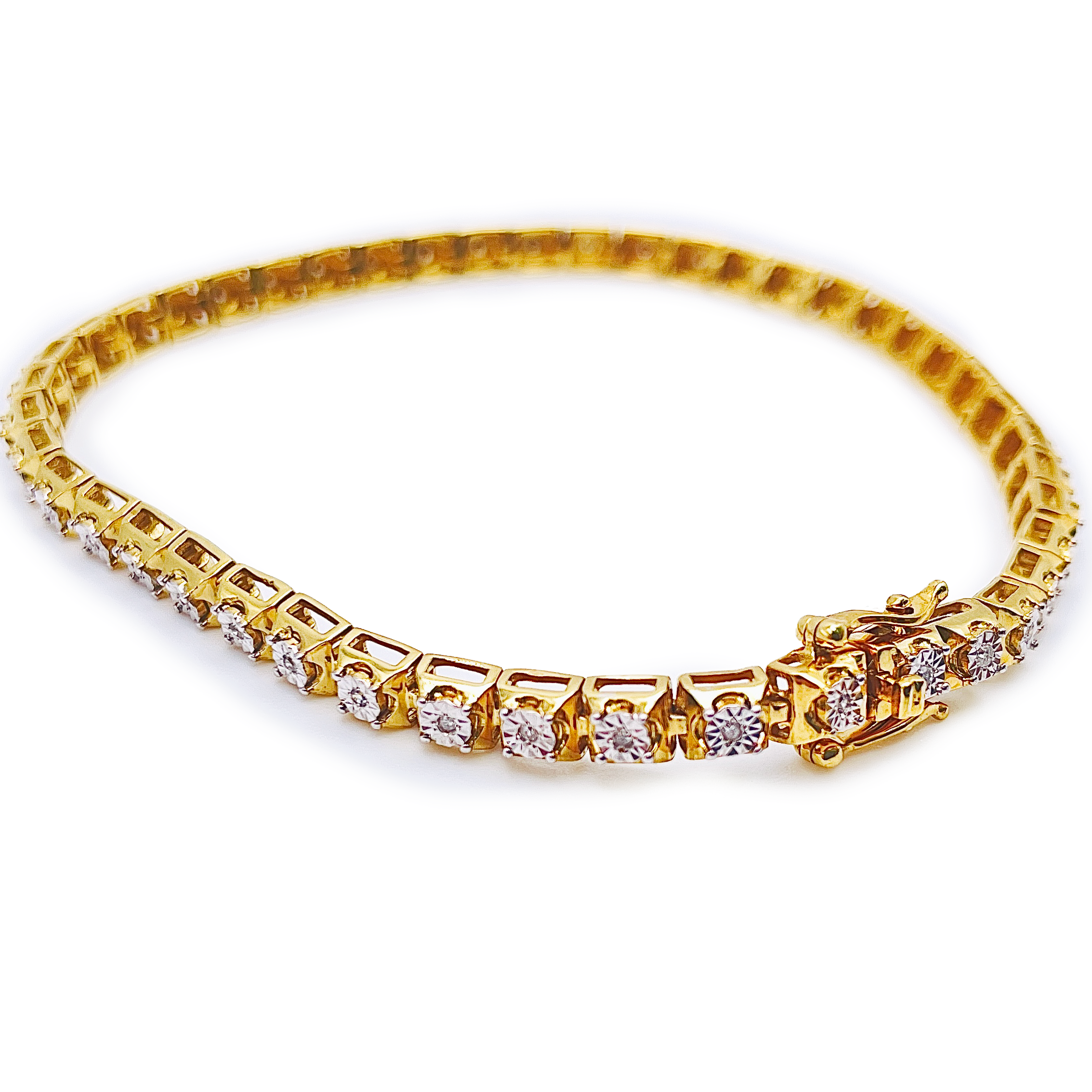 Diamond Fanuk Tennis Bracelet - 925 Yellow Silver