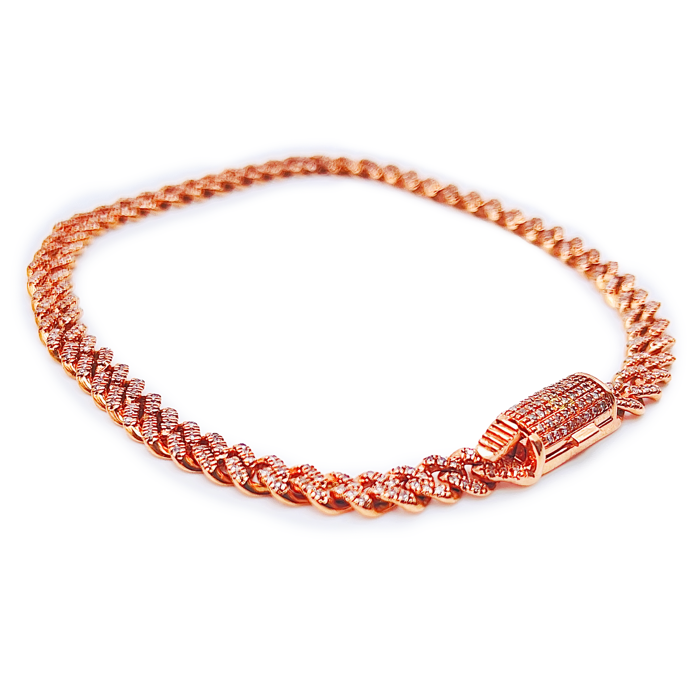 Diamond Miami Cuban Link Bracelet - 10K Rose Gold